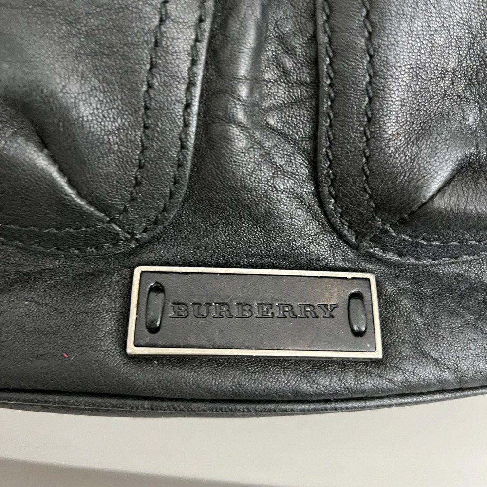 Burberry Black Leather Compton Hobo Convertible Large Shoulder Bag Purse READ - Picture 2 of 16